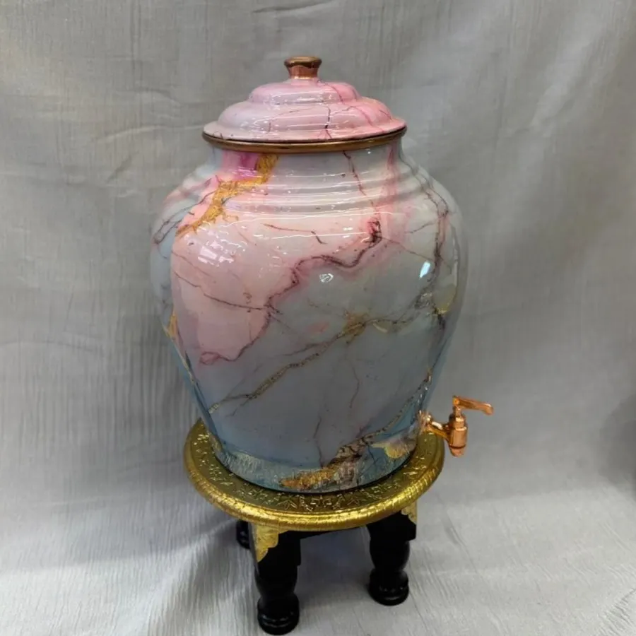 Copper Kulfi Marble Print Matka (12 Litre) with Tap product image