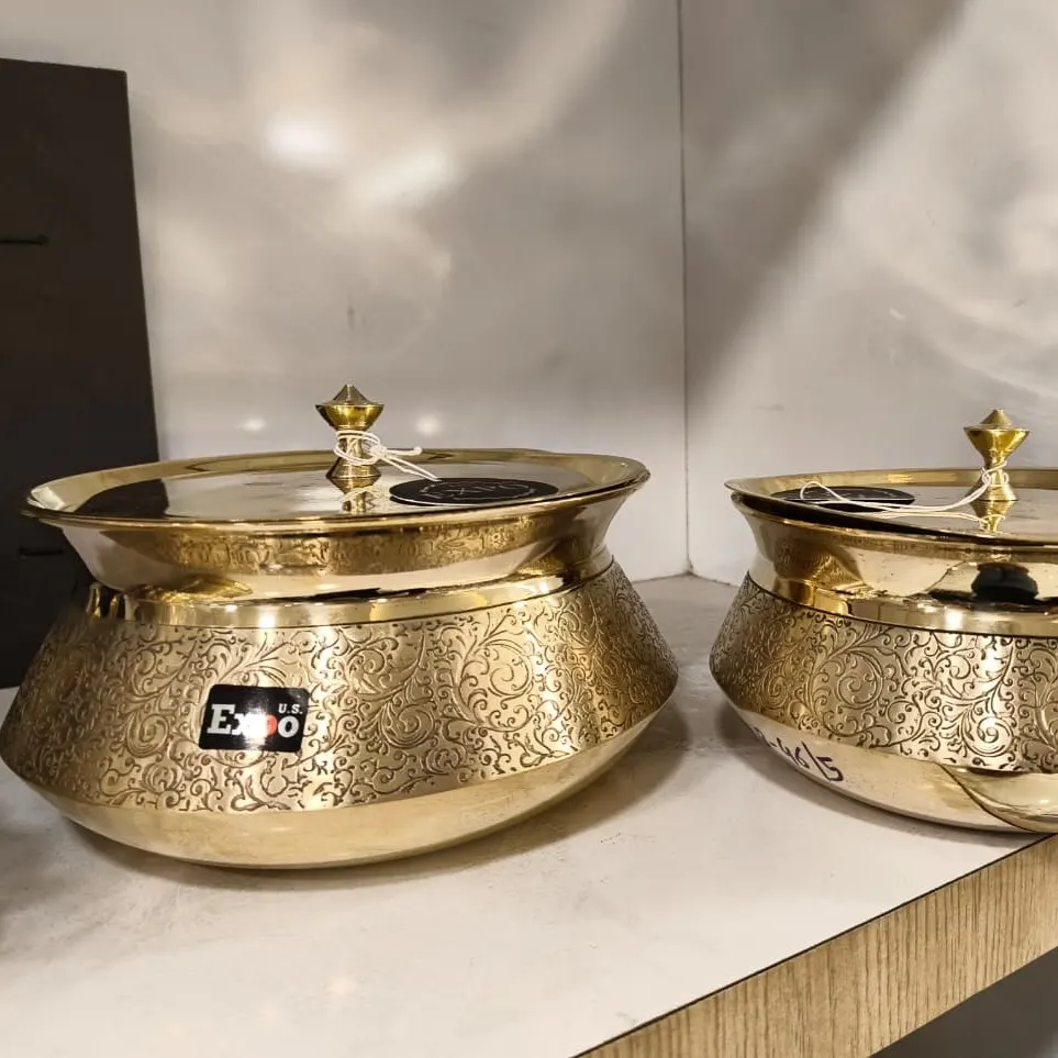 63-Piece Premium Brass Dinner Set with Wooden Gift Box product image